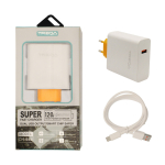 Treqa CH-646 Φορτιστής Ταχείας Φόρτισης 120W με Καλώδιο USB-C – Λευκός