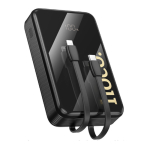 Hoco Q37A Graceful Power Bank 20000mAh 22.5W με Θύρα USB-A, USB-C και 2 Ενσωματωμένα Καλώδια – Μαύρο