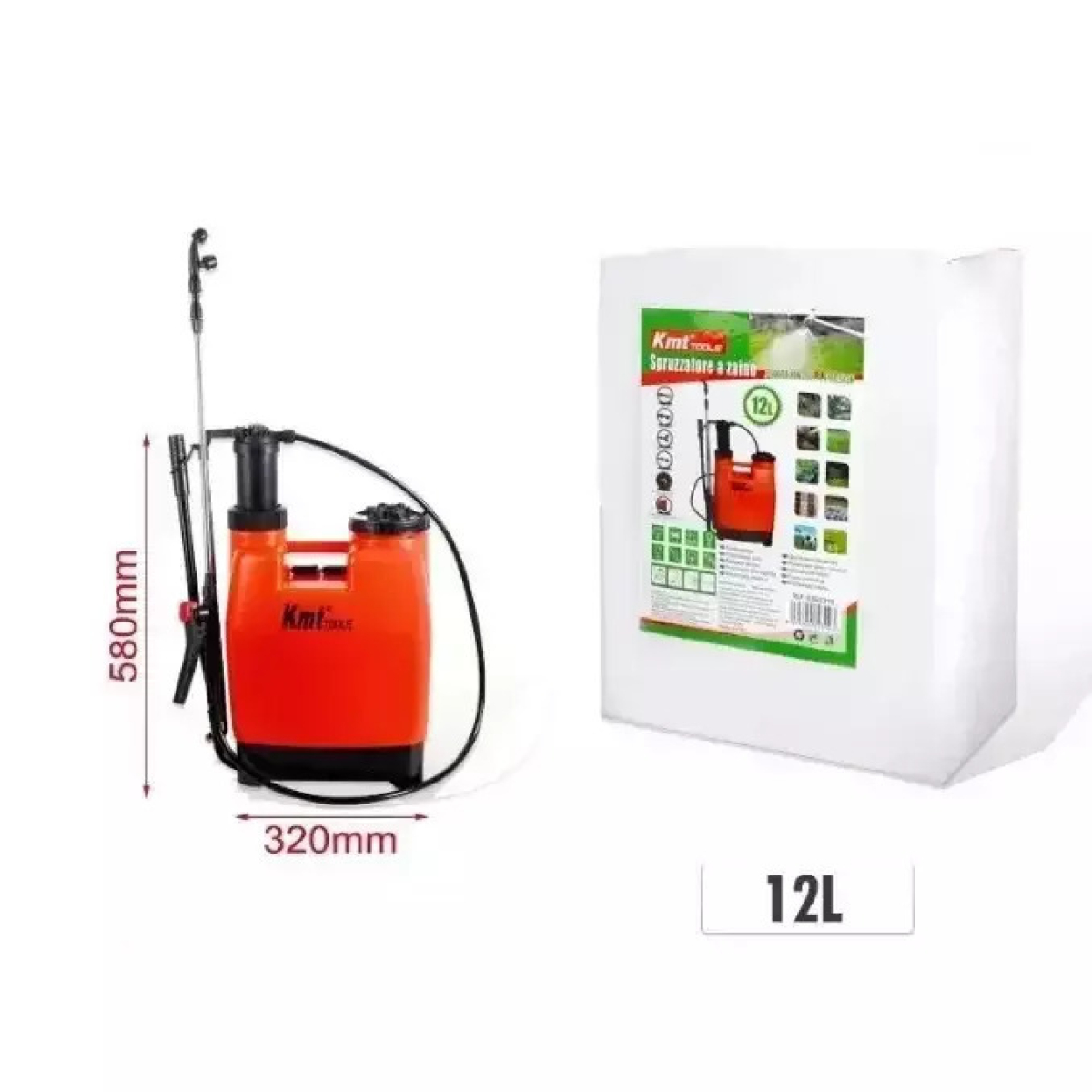 KMT Tools Αυτόματος Ψεκαστήρας Πλάτης 12 Λίτρων – Κόκκινος 9369319