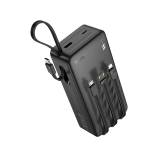 Hoco J146B Night Tide Power Bank 30000mAh 20W με 4 Ενσωματωμένα Καλώδια & USB-A – Μαύρο