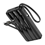 Hoco J146 “Night Tide” Power Bank 10000mAh με 4 Καλώδια & Ένδειξη LED – Μαύρο