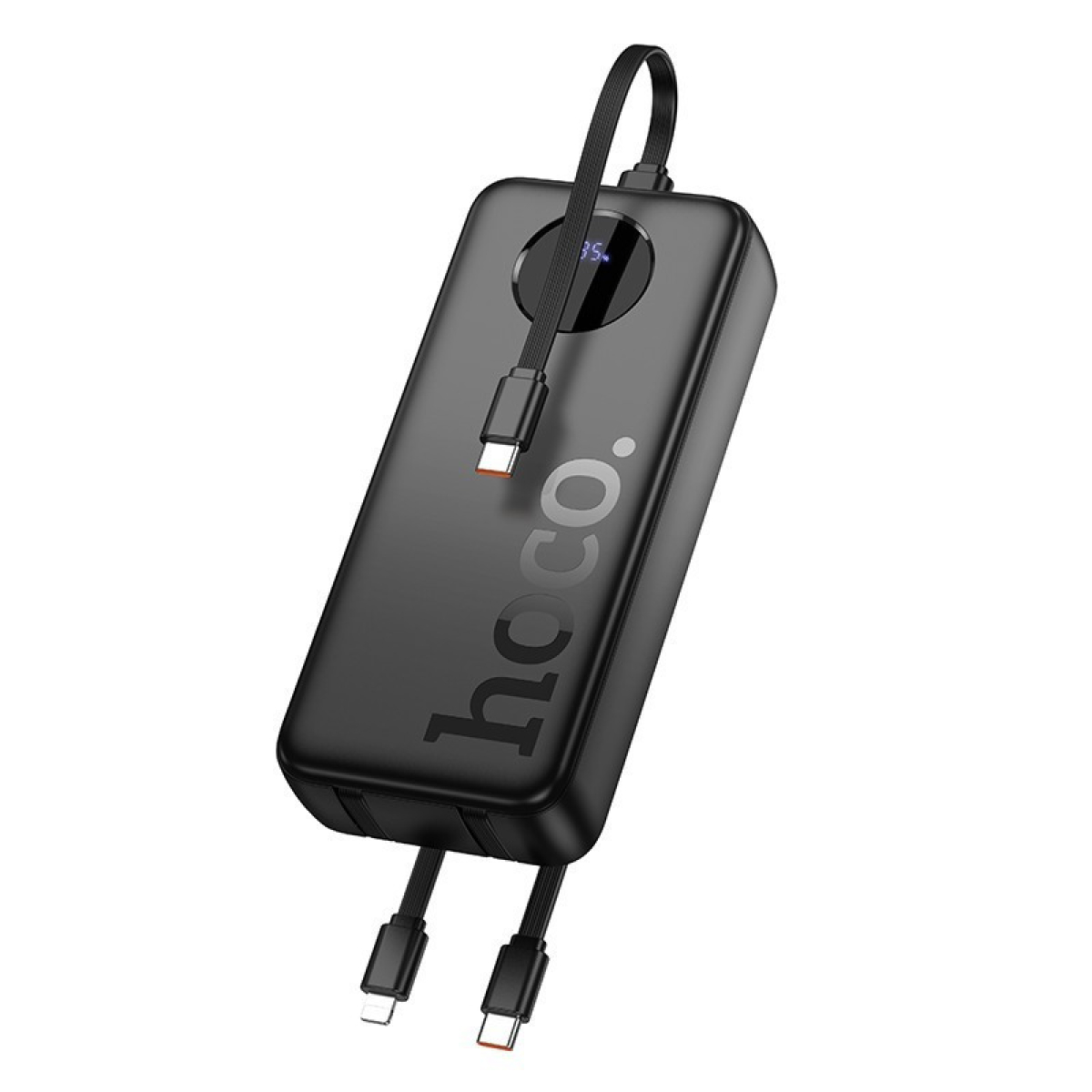Hoco J132A Sabio Power Bank 20000mAh 22.5W + PD20W και 2 Ενσωματωμένα Καλώδια – Μαύρο