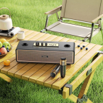 Hoco BS63 Graceful Ασύρματο Bluetooth Ηχείο με 2 Ασύρματα Μικρόφωνα – 20W, 4500mAh, Bluetooth 5.4 - Χρυσό/Μαύρο