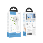 Hoco HX60 Nimble Φορητός Ανεμιστήρας Χειρός με Βάση – 1200mAh - Λευκό