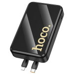 Hoco Q37A Graceful Power Bank 20000mAh 22.5W με Θύρα USB-A, USB-C και 2 Ενσωματωμένα Καλώδια – Μαύρο