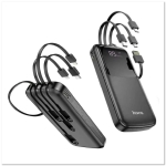 HOCO DB07 Power Bank 10000mAh με 4 Ενσωματωμένα Καλώδια & LED Οθόνη – Μαύρο
