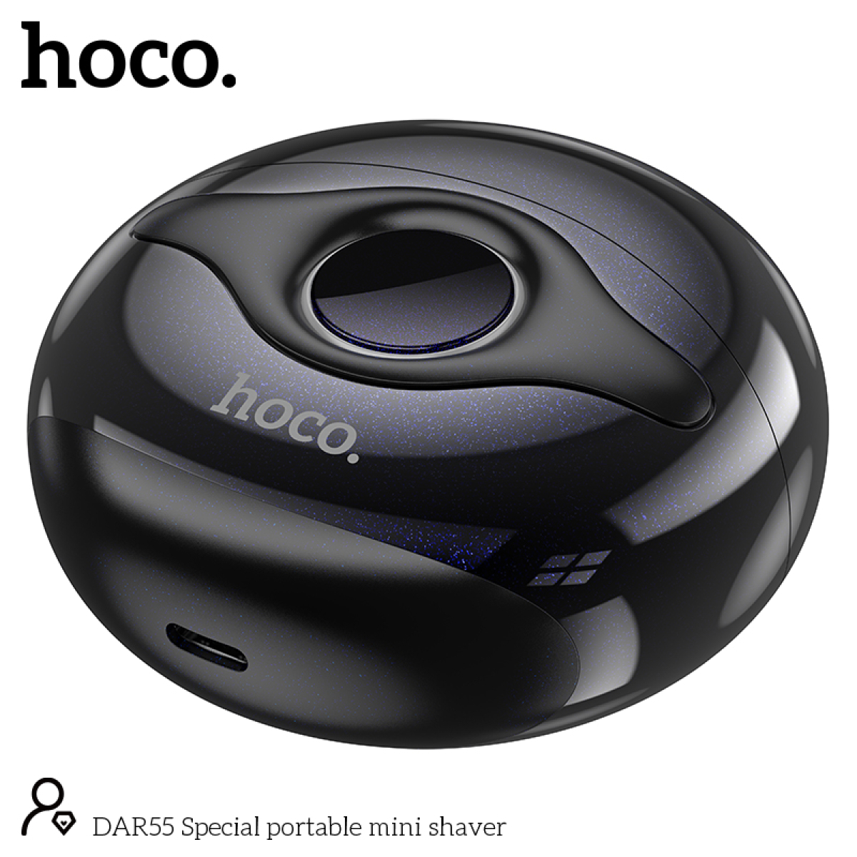 Hoco DAR55 Mini Handheld Shaver – Διπλή Κεφαλή, Επαναφορτιζόμενη, IP67, Type-C - Μαύρο