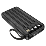 Borofone BJ76 Smart Power Bank 10000mAh με 4 Ενσωματωμένα Καλώδια & LED Ένδειξη – Μαύρο