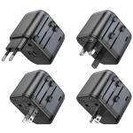 Borofone BAC12 Universal Travel Adapter με 2 Θύρες USB-A, 1 Θύρα USB-C & Πρίζα – Μαύρο