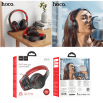 Hoco ESD16 Over Ear Ασύρματα Bluetooth Ακουστικά με Μικρόφωνο & Ενσύρματη Σύνδεση – 40 Ώρες Χρήσης - Μαύρο/Κόκκινο
