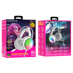 Borofone BO108 Flame Gaming Ακουστικά με LED Φωτισμό, Μικρόφωνο & USB/3.5mm – 50mm Drivers - Λευκά