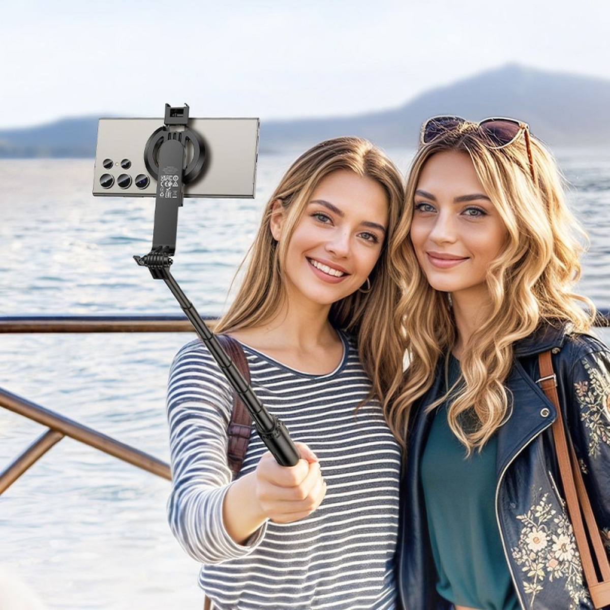Hoco K25 Μαγνητικό Selfie Stick με Τρίποδο έως 1,5m & Ασύρματο Τηλεχειριστήριο – Μαύρο