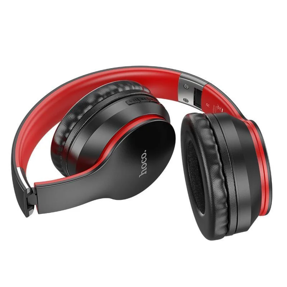 Hoco ESD16 Over Ear Ασύρματα Bluetooth Ακουστικά με Μικρόφωνο & Ενσύρματη Σύνδεση – 40 Ώρες Χρήσης - Μαύρο/Κόκκινο
