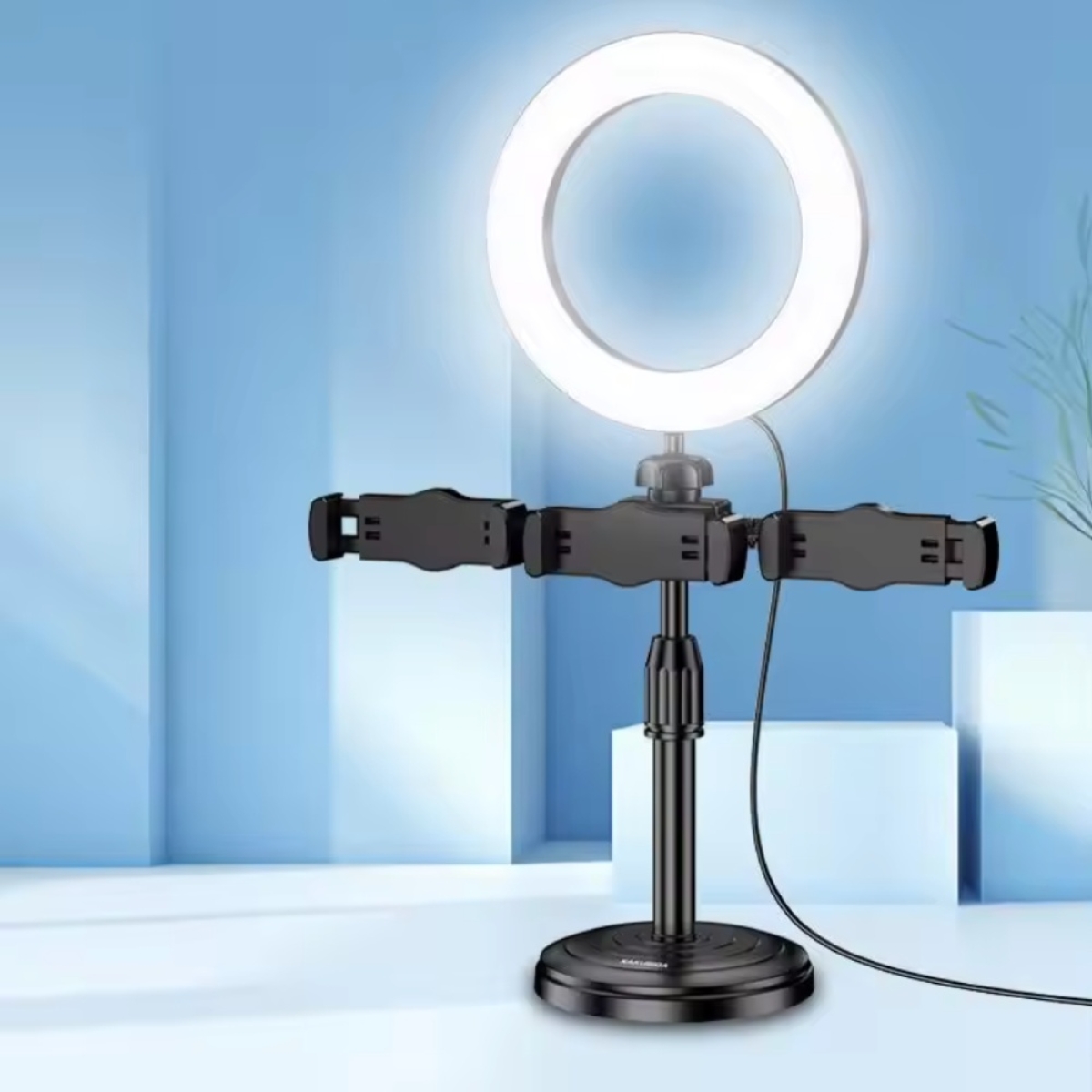 Kakusiga KSC-1514 Πτυσσόμενη Βάση Selfie & Desktop με Φωτισμό LED Ring Light – Μαύρη