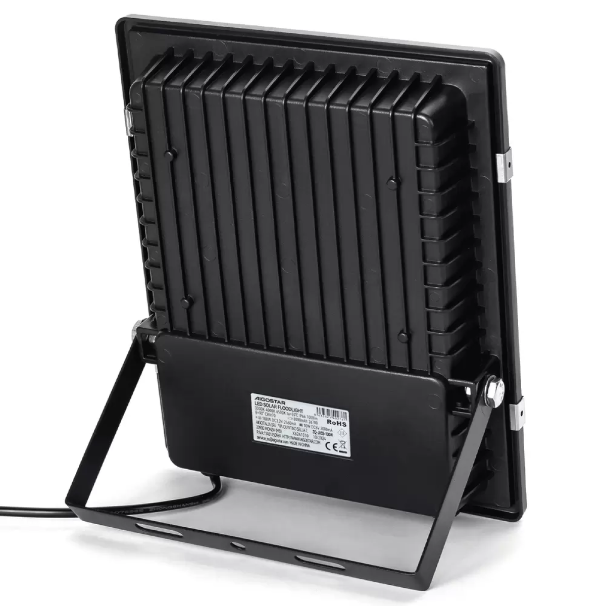 Αδιάβροχος ηλιακός προβολέας 100W με πάνελ και τηλεχειριστήριο Aigostar - μαύρο - Image 4