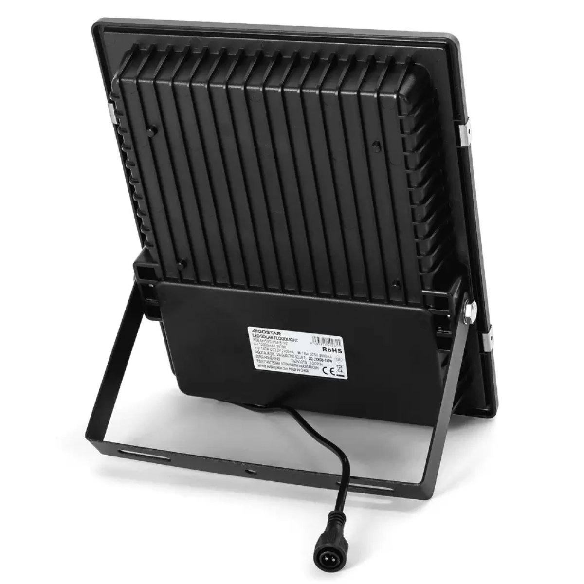 Αδιάβροχος ηλιακός προβολέας RGB 150W με πάνελ και τηλεχειριστήριο Aigostar - μαύρο - Image 3