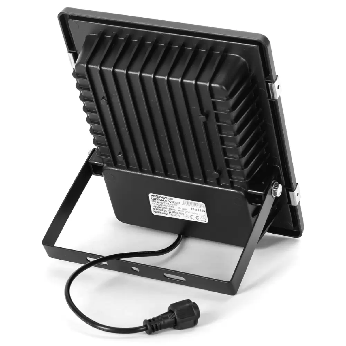 Αδιάβροχος ηλιακός προβολέας RGB 50W με πάνελ και τηλεχειριστήριο Aigostar - μαύρο - Image 4