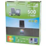 Αδιάβροχος ηλιακός προβολέας RGB 50W με πάνελ και τηλεχειριστήριο Aigostar - μαύρο - Image 6