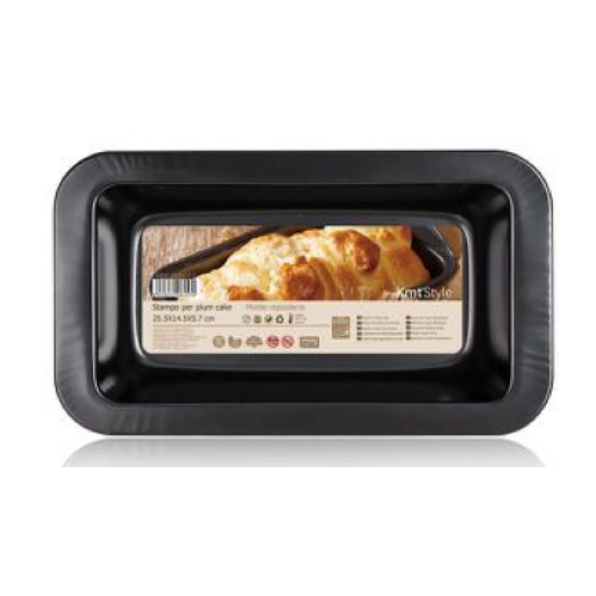Αντικολλητική Φόρμα Ψησίματος 25.5×14.5×5.7cm Μαύρη Kmt Style 2406157