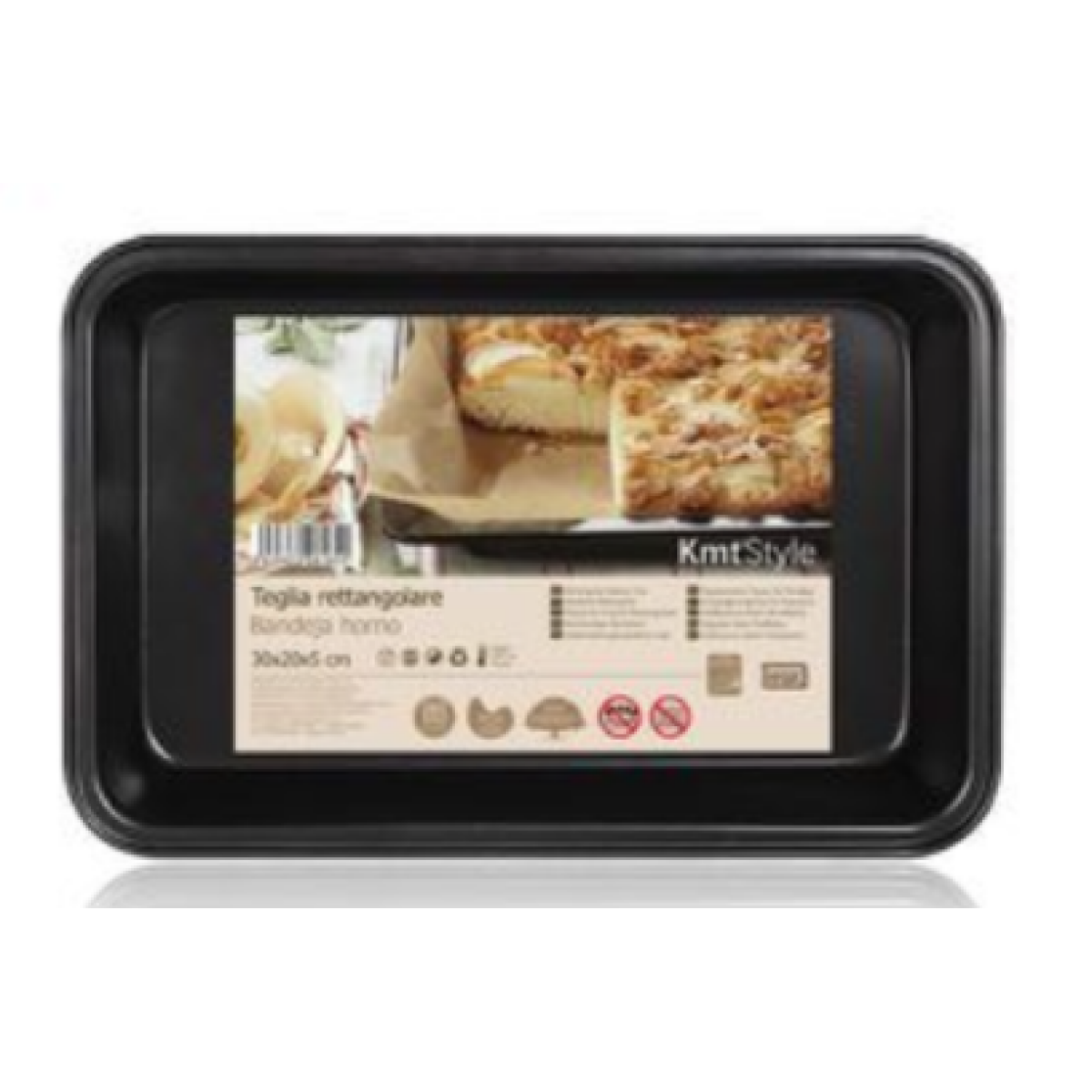 Αντικολλητικό Ταψί Ψησίματος 30×20×5cm Μαύρο Kmt Style 2406160