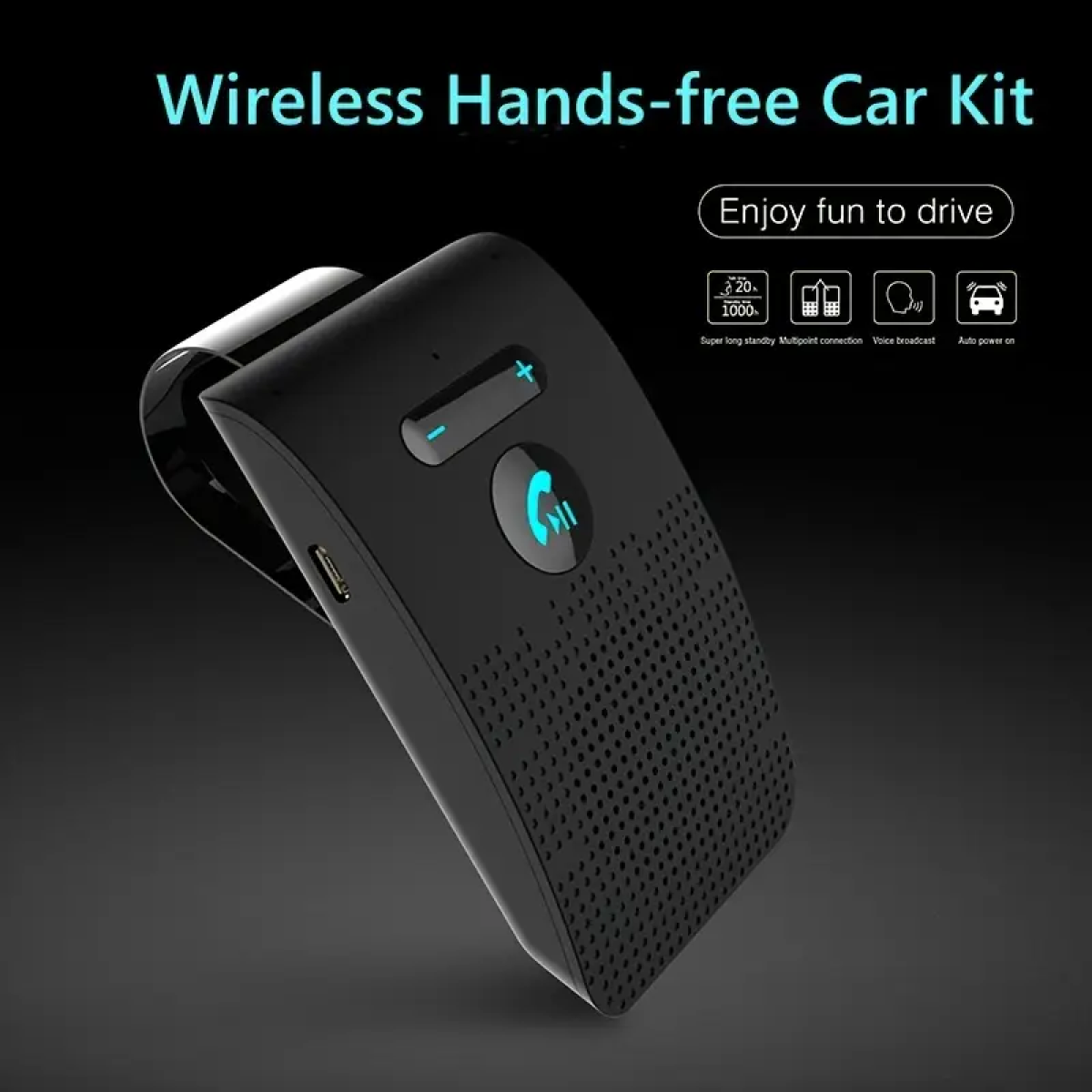 Ασύρματο Handsfree Bluetooth Kit αυτοκινήτου με μικρόφωνο Andowl Q-DH03 μαύρο - Image 3