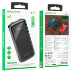 BOROFONE BJ17 Oceanic Power Bank 10000mAh με Ψηφιακή Οθόνη LED – Μαύρο