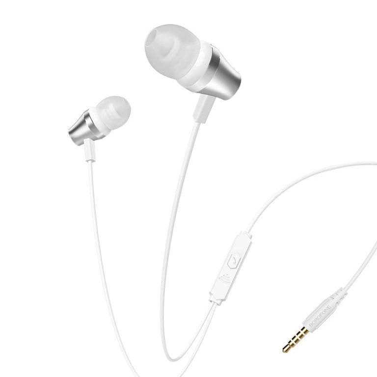 BOROFONE BM38 Bright Sound Ενσύρματα Ακουστικά με Μικρόφωνο και Κουμπί Ελέγχου – 3.5mm Jack – Λευκά