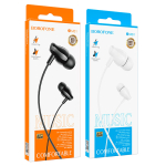 BOROFONE BM61 Wanderer – Ενσύρματα Ακουστικά με Μικρόφωνο & Κουμπί Ελέγχου – Λευκά