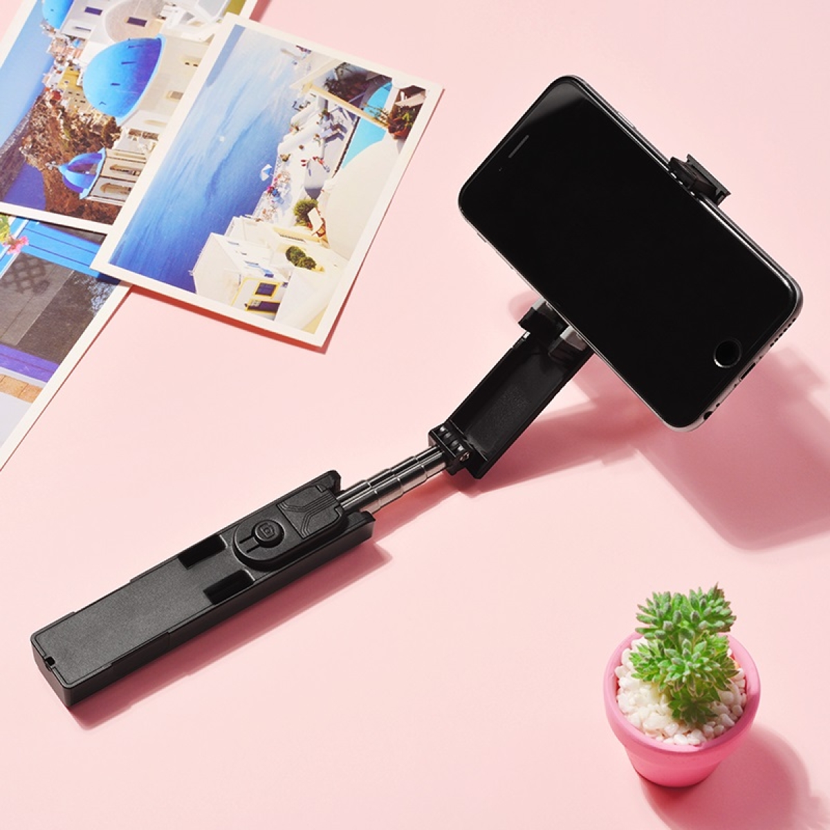 BOROFONE BY4 Ασύρματο Selfie Stick με Επέκταση έως 76cm – Για Κινητά 4.7" έως 6" – Μαύρο