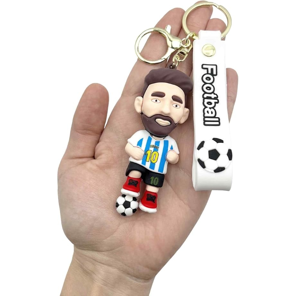 Μπρελόκ Με Φιγούρα Messi 9cm Και Λουράκι Football 87365