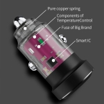 Διπλός Φορτιστής Αυτοκινήτου 48W με PD 20W, QC 3.0 & LED Φωτισμό – W16577-4-3