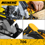Δισκοπρίονο Χειρός 1400W 185mm Για Ξύλο Και Υλικά Meineng 706