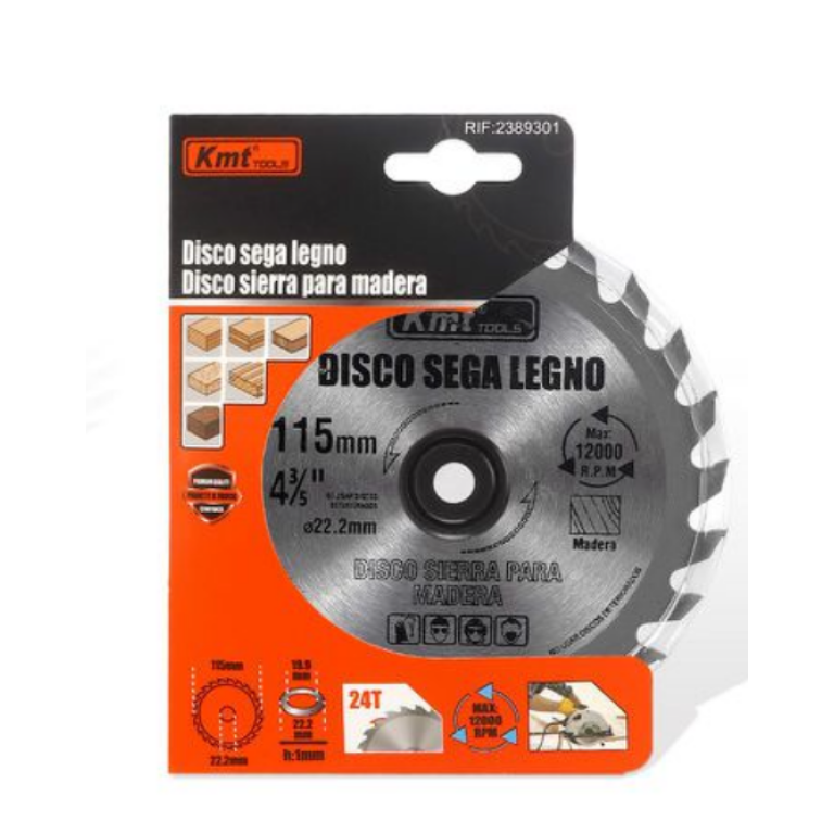 Δίσκος Κοπής Ξύλου 115mm 24 Δόντια 22.2mm Kmt Tools 2389301