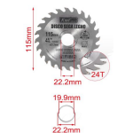 Δίσκος Κοπής Ξύλου 115mm 24 Δόντια 22.2mm Kmt Tools 2389301