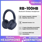 REMAX RB-100HB Ασύρματα Ακουστικά Bluetooth Over-Ear Πτυσσόμενα – Μπλε
