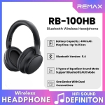 REMAX RB-100HB Ασύρματα Ακουστικά Bluetooth Over-Ear Πτυσσόμενα – Μαύρο