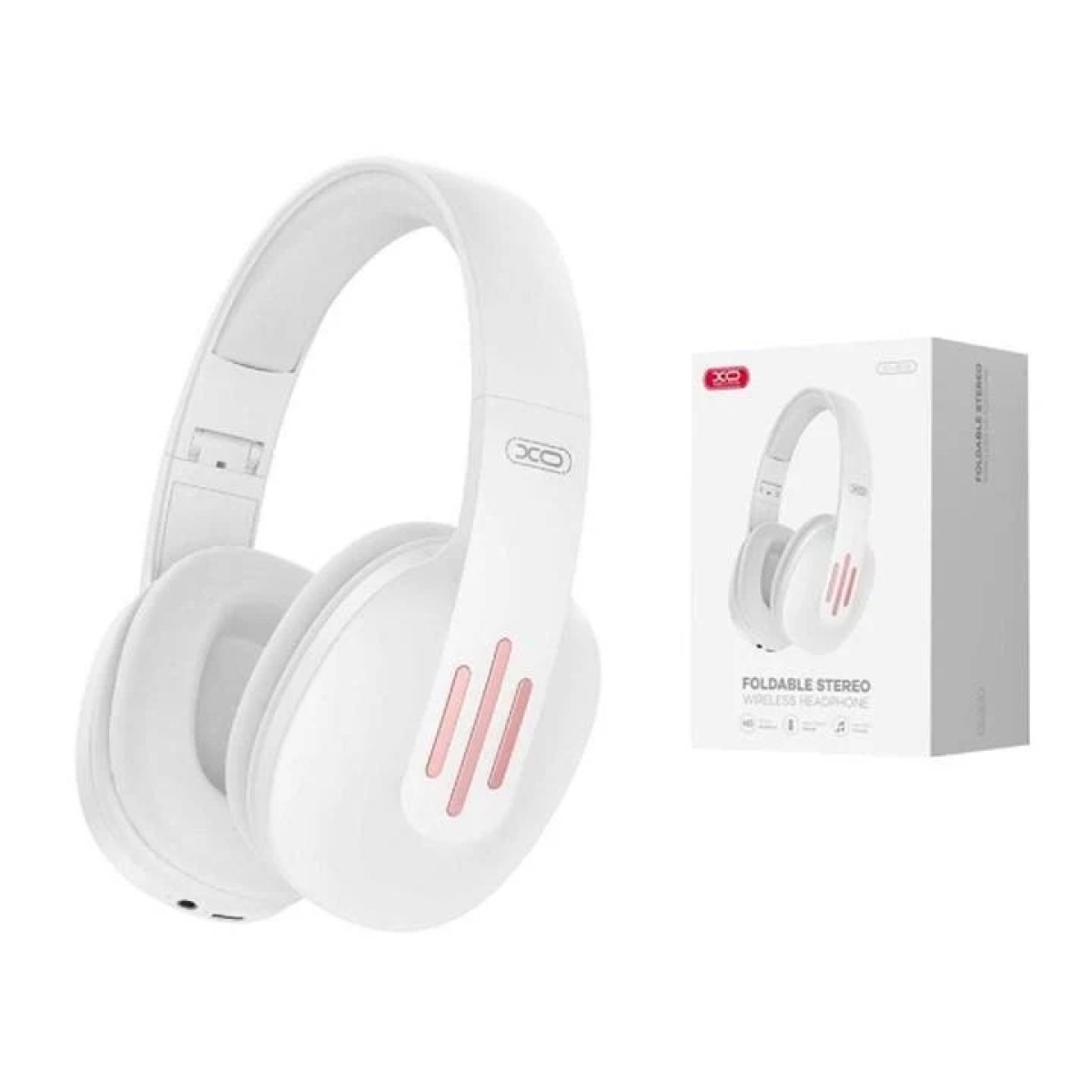 XO BE39 Ασύρματα Ακουστικά Bluetooth Over-Ear με Μικρόφωνο, AUX & 20 Ώρες Χρήσης – Λευκά