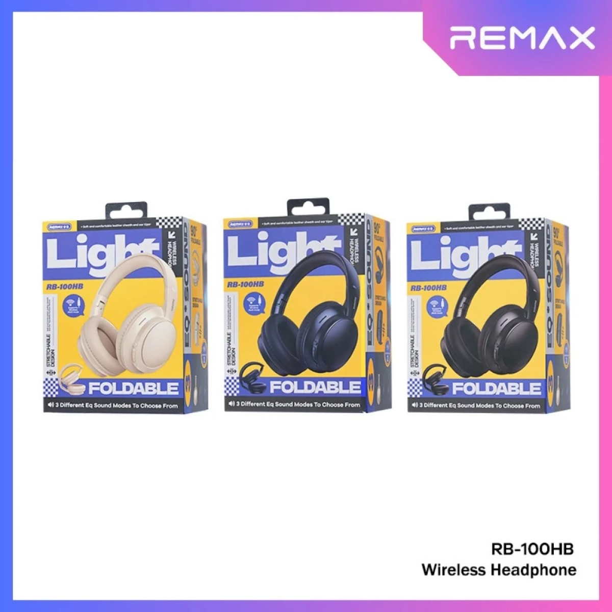 REMAX RB-100HB Ασύρματα Ακουστικά Bluetooth Over-Ear Πτυσσόμενα – Μπλε