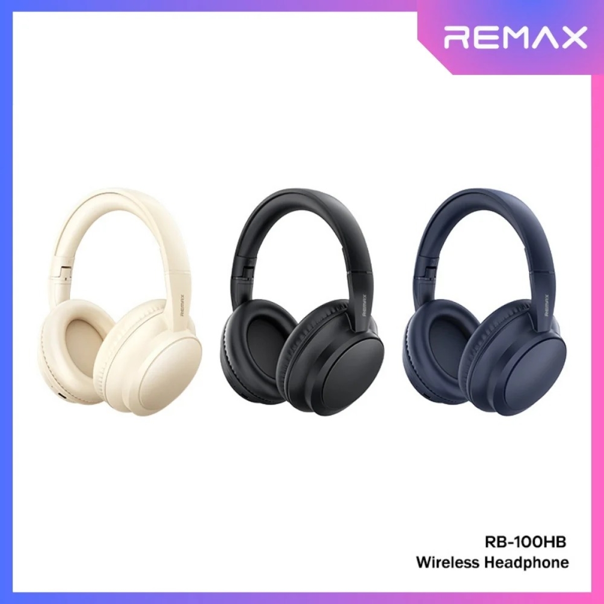 REMAX RB-100HB Ασύρματα Ακουστικά Bluetooth Over-Ear Πτυσσόμενα – Μπλε