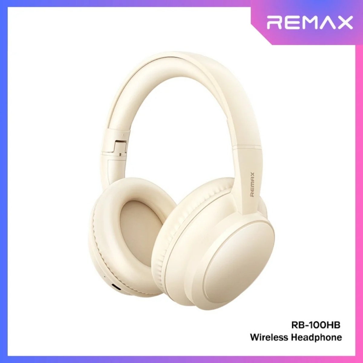 REMAX RB-100HB Ασύρματα Ακουστικά Bluetooth Over-Ear Πτυσσόμενα – Μπέζ