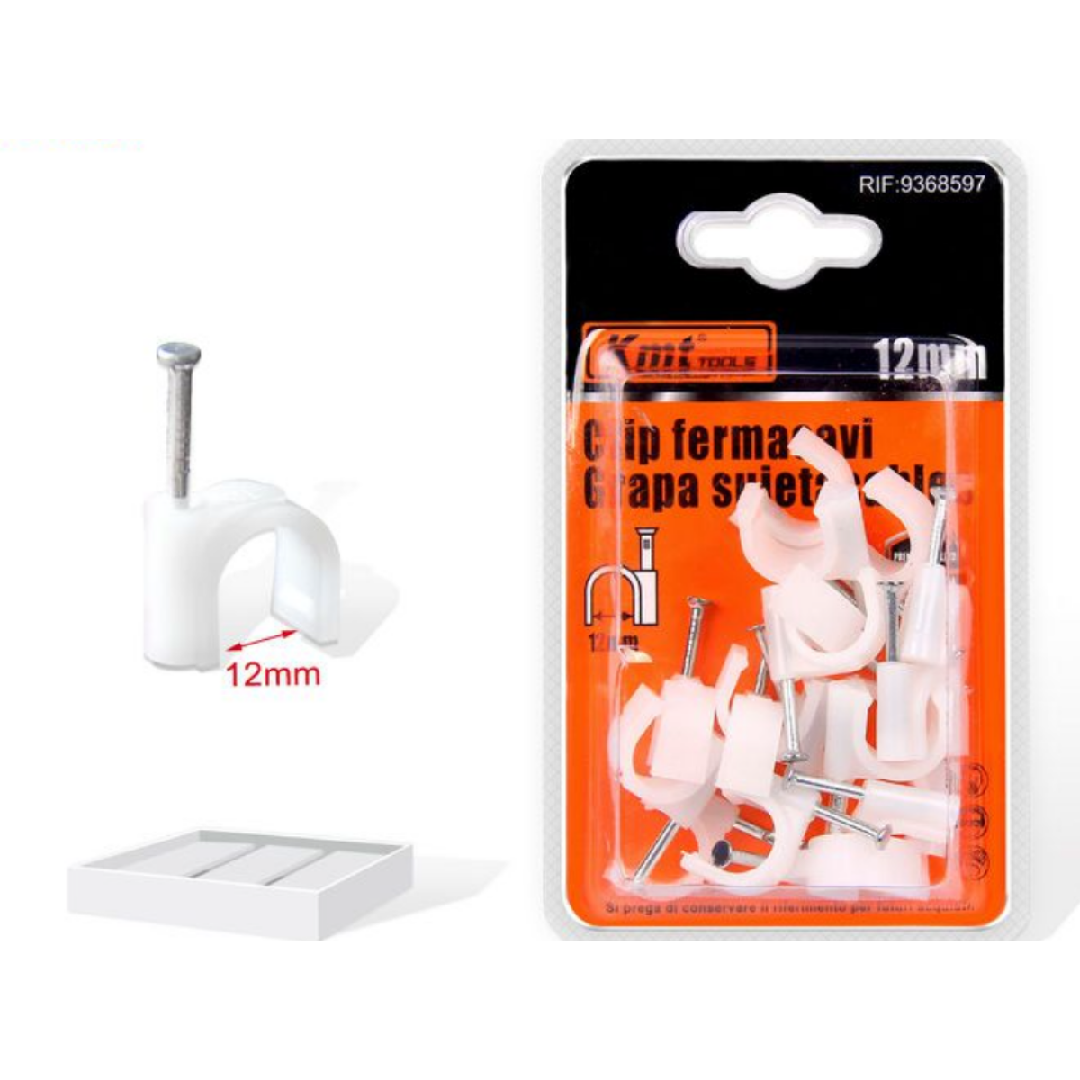 Ελαστικά Κλιπ Στήριξης Καλωδίων 12mm 18τμχ Kmt Tools 9368597