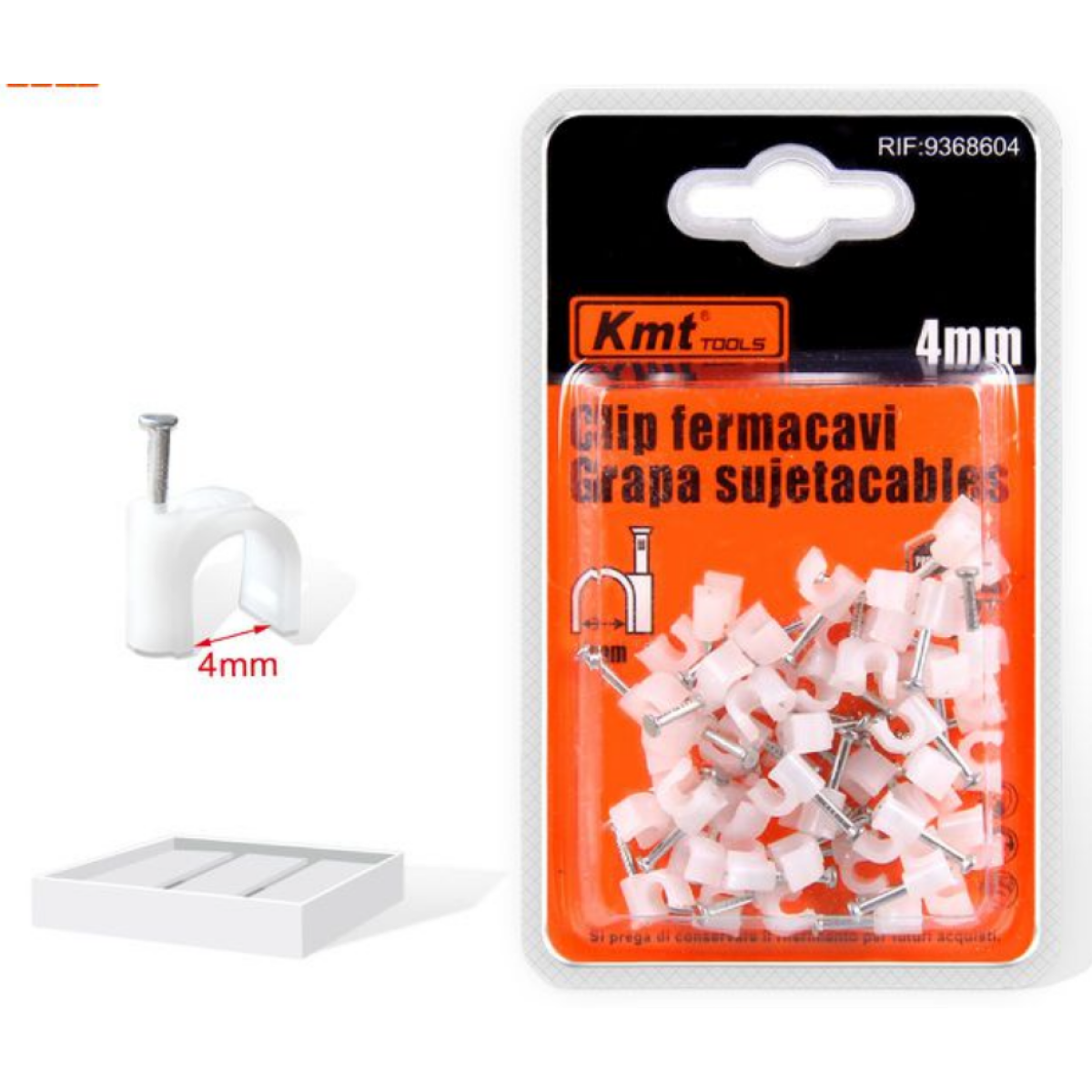 Ελαστικά Κλιπ Στήριξης Καλωδίων 4mm 46τμχ Kmt Tools 9368604