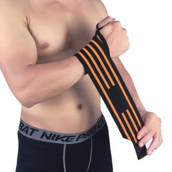 Ελαστικό Στήριγμα Καρπού 2τμχ 63x8cm Kmt Style 2001884 Πορτοκαλί
