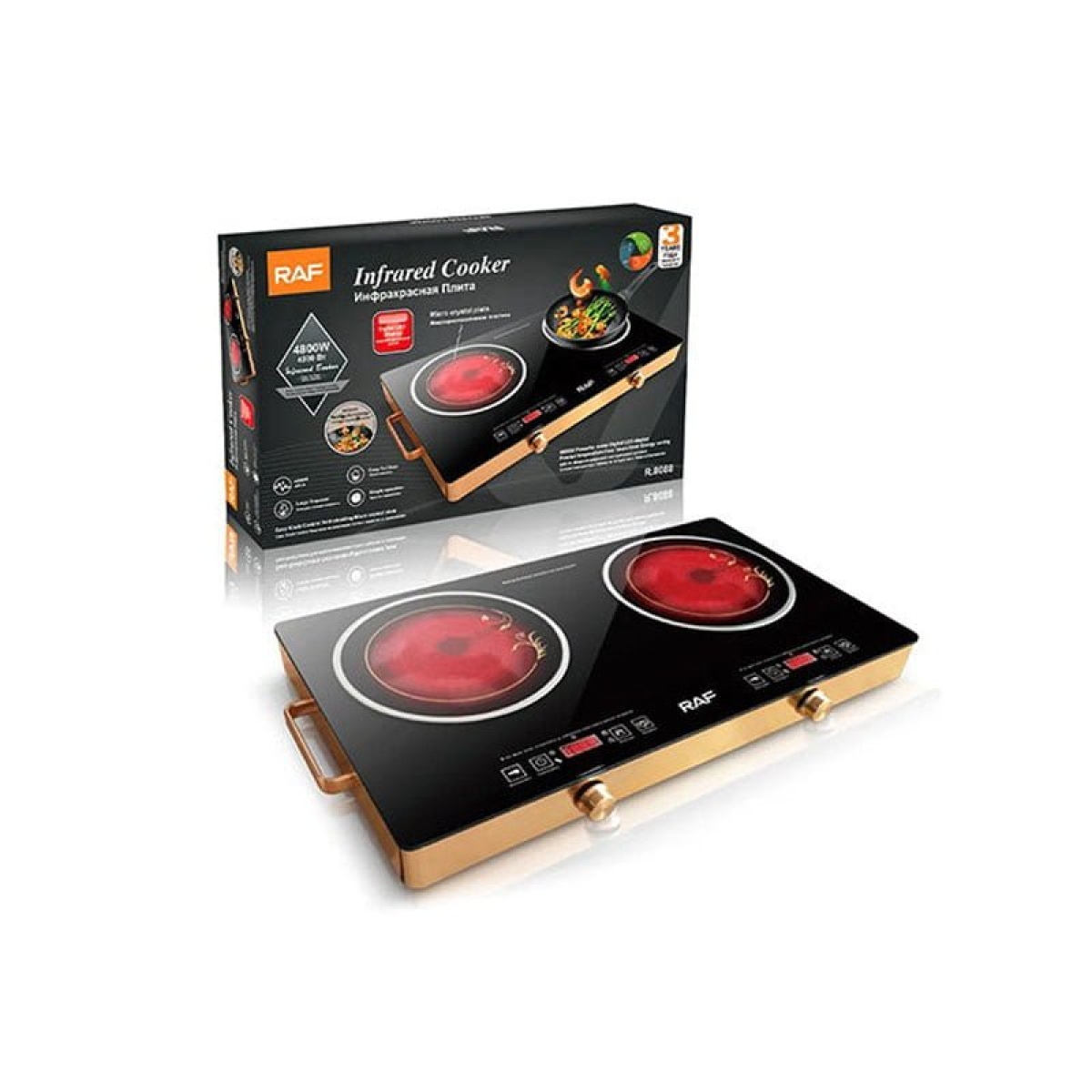 Επιτραπέζια Εστία Κεραμική Διπλή 4800W RAF R.8088