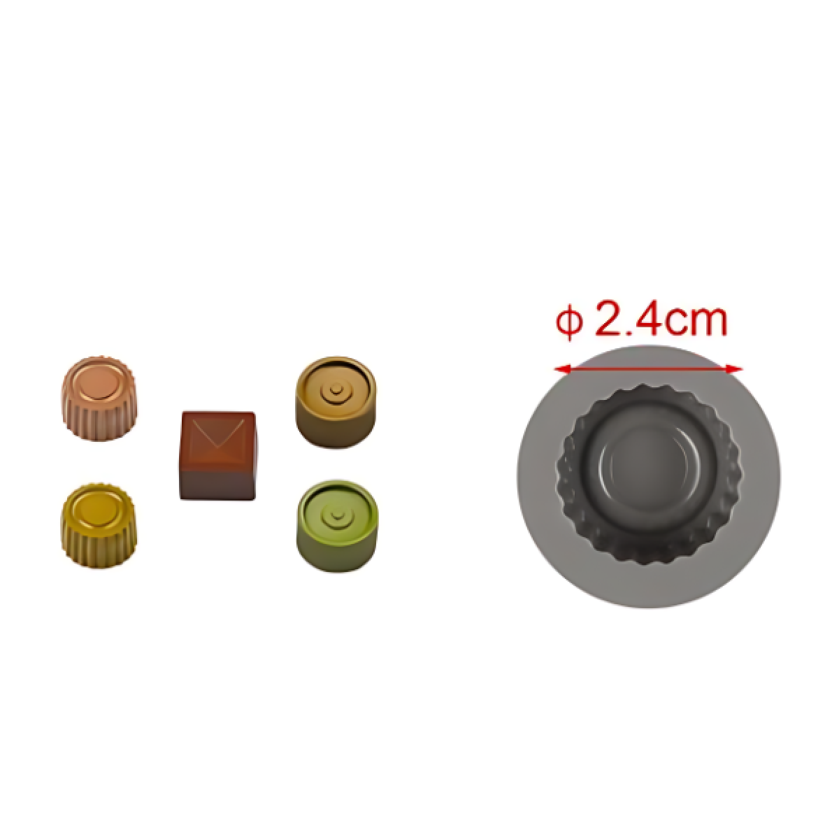 Φόρμα σιλικόνης για σοκολατάκια 21.5x10.4cm 2416090 γκρι - Image 3