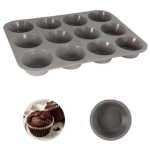 Φόρμες Ψησίματος Σιλικόνης 12 Θέσεων 32.5x24.5x3cm Τύπου Muffin Kmt Style 2416127