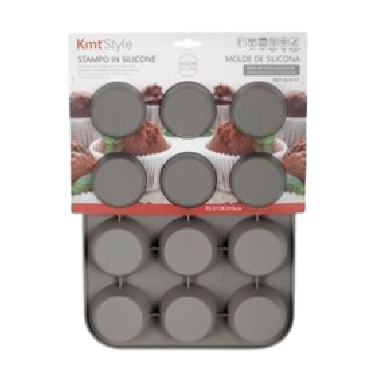 Φόρμες Ψησίματος Σιλικόνης 12 Θέσεων 32.5x24.5x3cm Τύπου Muffin Kmt Style 2416127
