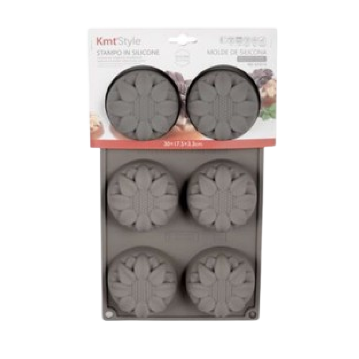 Φόρμες Ψησίματος Σιλικόνης 6 Θέσεων Λουλούδι 30x17.5x3.3cm Κmt Style 2416118