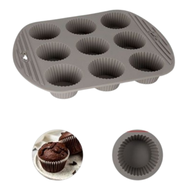 Φόρμες Ψησίματος Σιλικόνης 9 Θέσεων 27x22x3cm Τύπου Muffin Kmt Style 2416125