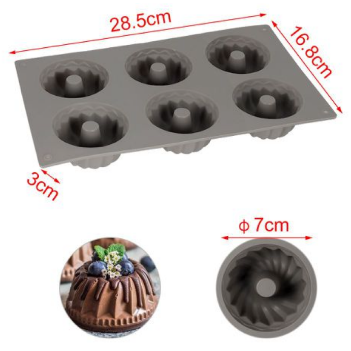 Φόρμες Ψησίματος Σιλικόνης Κέικ 28.5x16.8x3cm Kmt Style 2416112